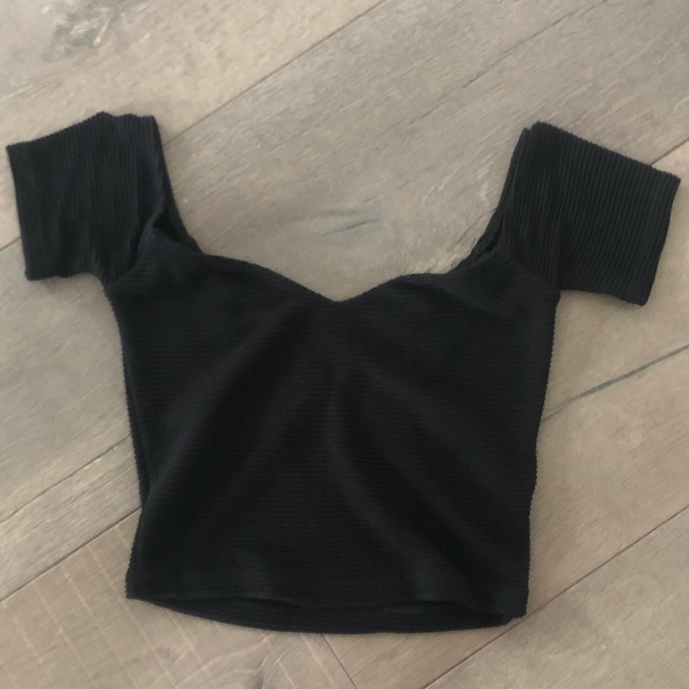 Black ASOS ribbed crop top